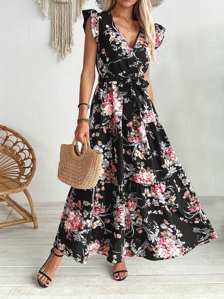 Lila™ | Floral Belted Swing Dress