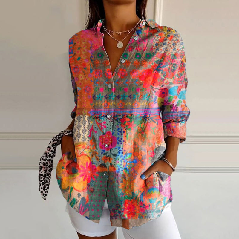 Anna™ | Elegant Floral Print Blouse - Elle Melbourne