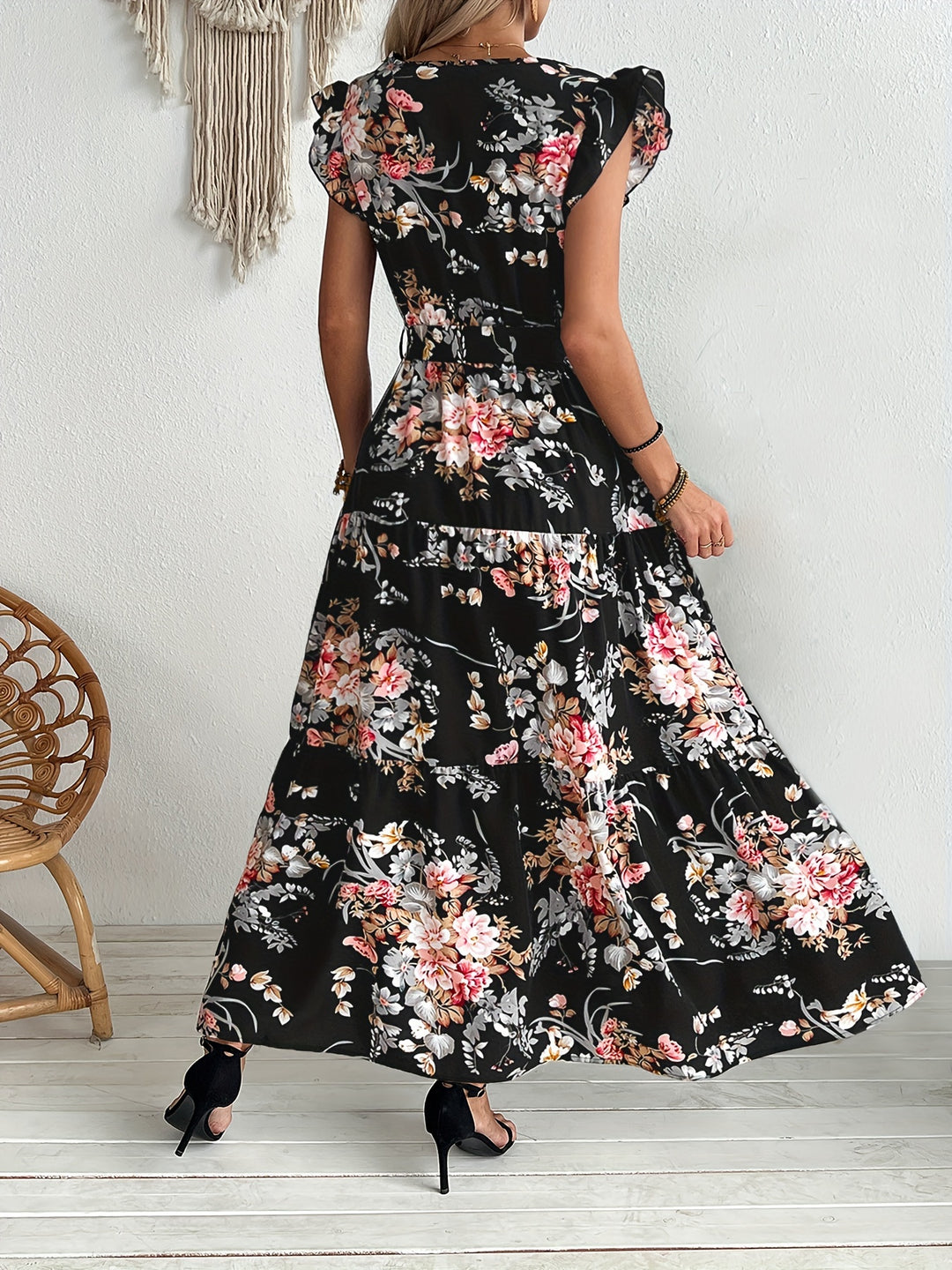 Lila™ | Floral Belted Swing Dress