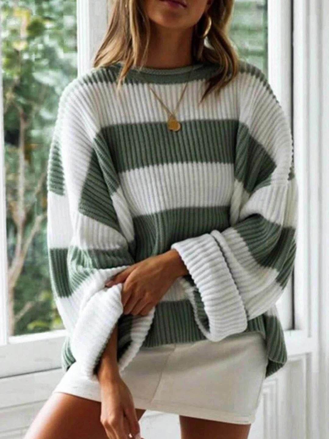 Isla™ | Cozy Striped Knit Sweater