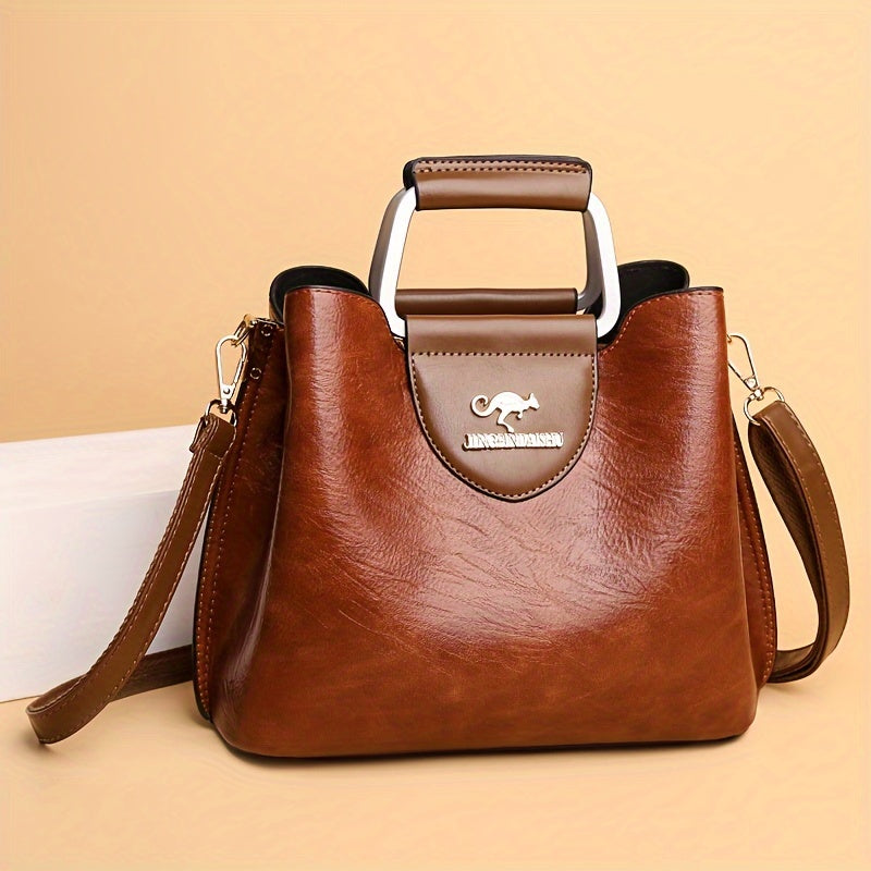 Lily Melbourne Anique - Stylish leather bag with spacious compartments and adjustable strap