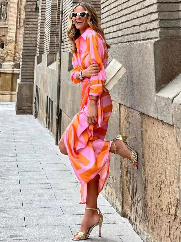 Tanya™ - Chic Summer Dress Orange Pink