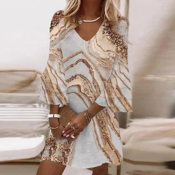 Chiffon Kaftan Cover-Up | Abstract Print | Lightweight & Flowing | Beach Resort Wear