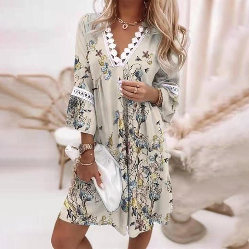 Boho Printed Mini Dress | Relaxed Fit & Flowy Design | Perfect for Summer