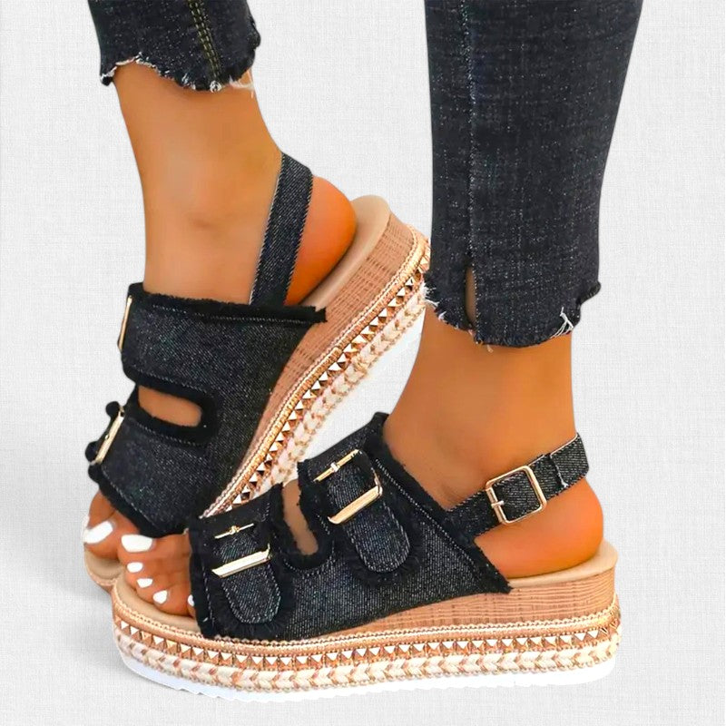 Ayla ™ | Casual Denim Wedges