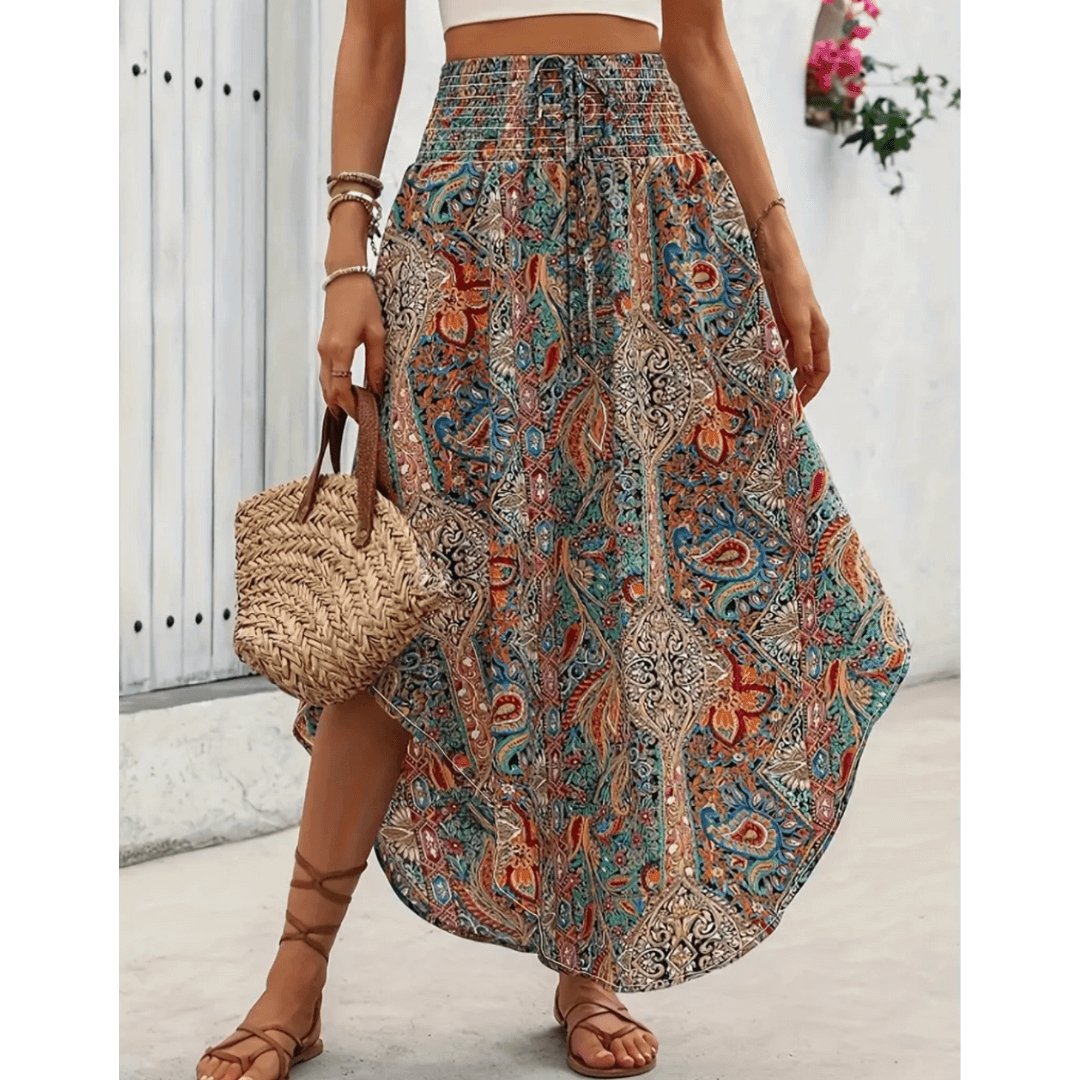 Naya™ | Trendy Boho Multicoloured Maxi Skirt